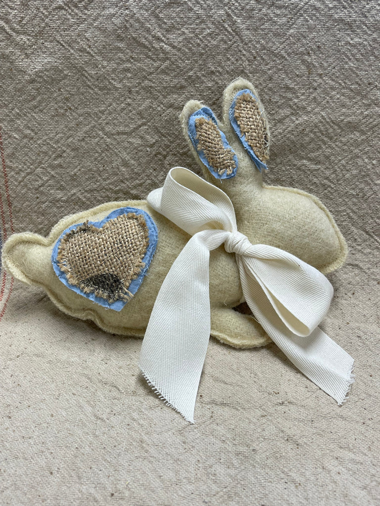 Vintage wool blanket Little Bunny Pillow