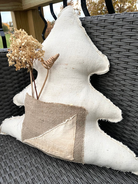 Vintage Flour Sack Tree Pillow