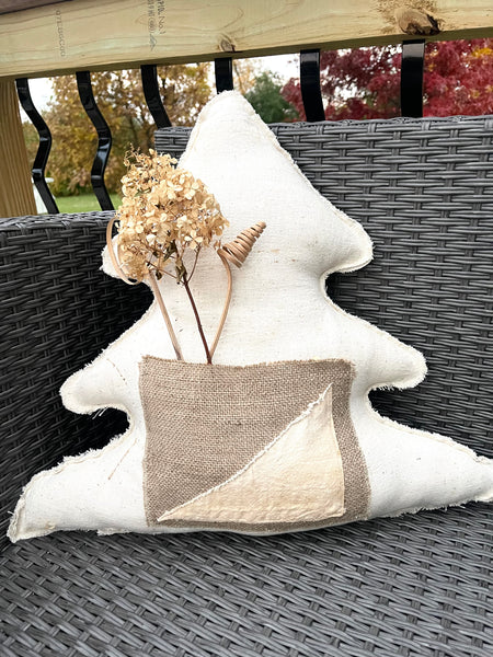 Vintage Flour Sack Tree Pillow