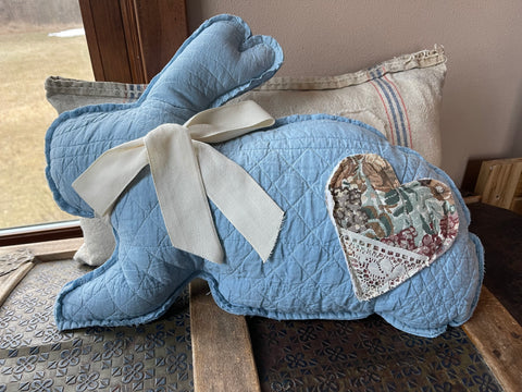 Vintage Quilt Bunny Pillow