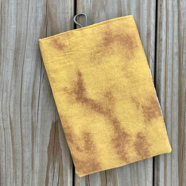 Distressed Yellow Book Sleeve w/ pocket (medium)