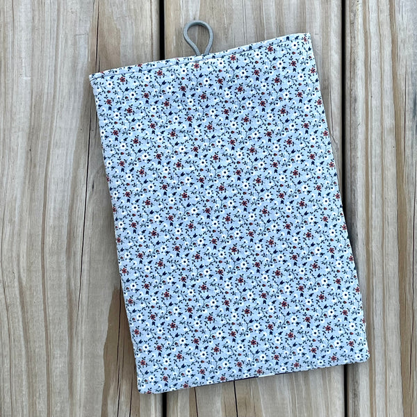 Country Blue Floral Book Sleeve w/ pocket (medium)