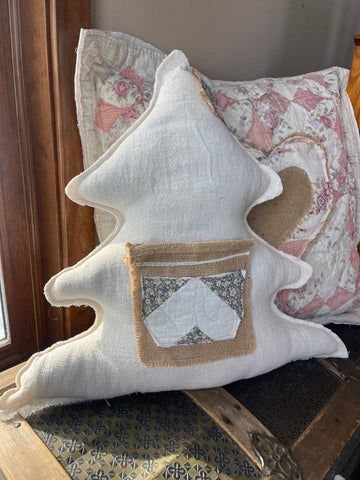 Repurposed Vintage Flour & Grain Sack Pillow